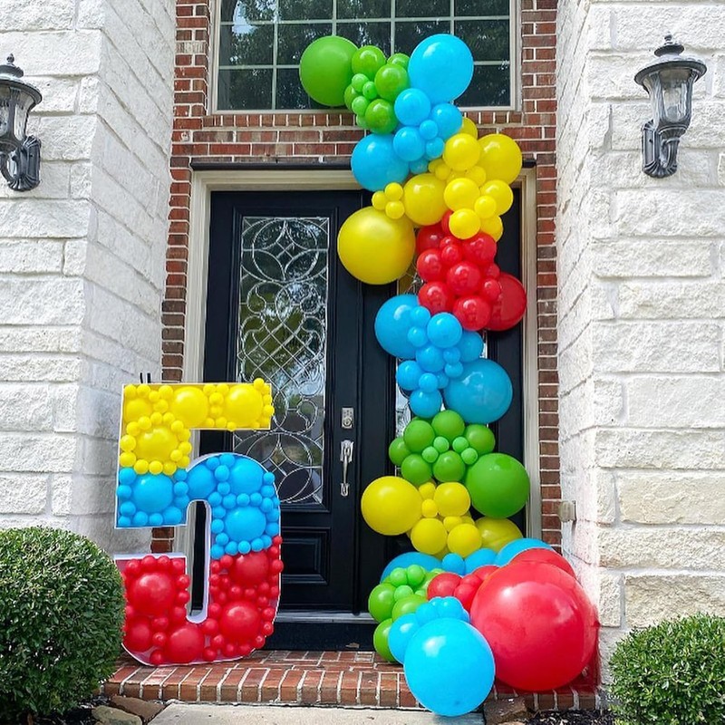 Red Yellow Blue Green Balloons Arch Kit, 129PCS Yellow Blue