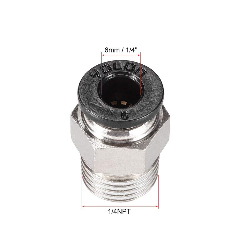 sourcing map Straight Pneumatic Push to Quick Connect Fittings 1/4NPT