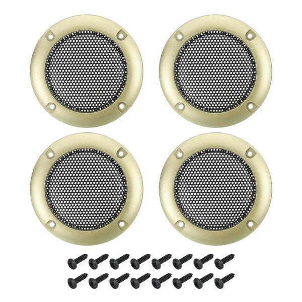 sourcing map 4 Pcs 2inch Black Speaker Grill Mesh Metal