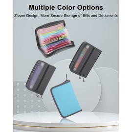 Maimis Small Accordion File Organizer, 13 Pocket A6 Size Receipt Coupon Holder Organizer, Portable Mini Expanding File Folder for Storage Cards, Bills, Receipts, Coupons, Cash - 8" x5.3”