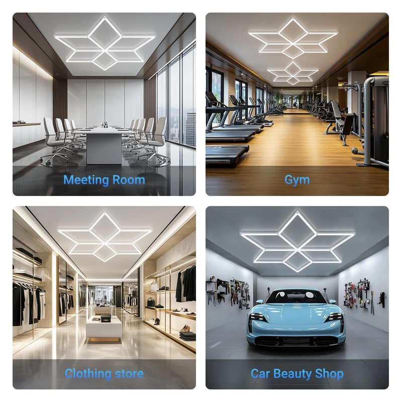 Gonengo Hexagon LED Garage Light - Hexagonal Snow Lights, 710W
