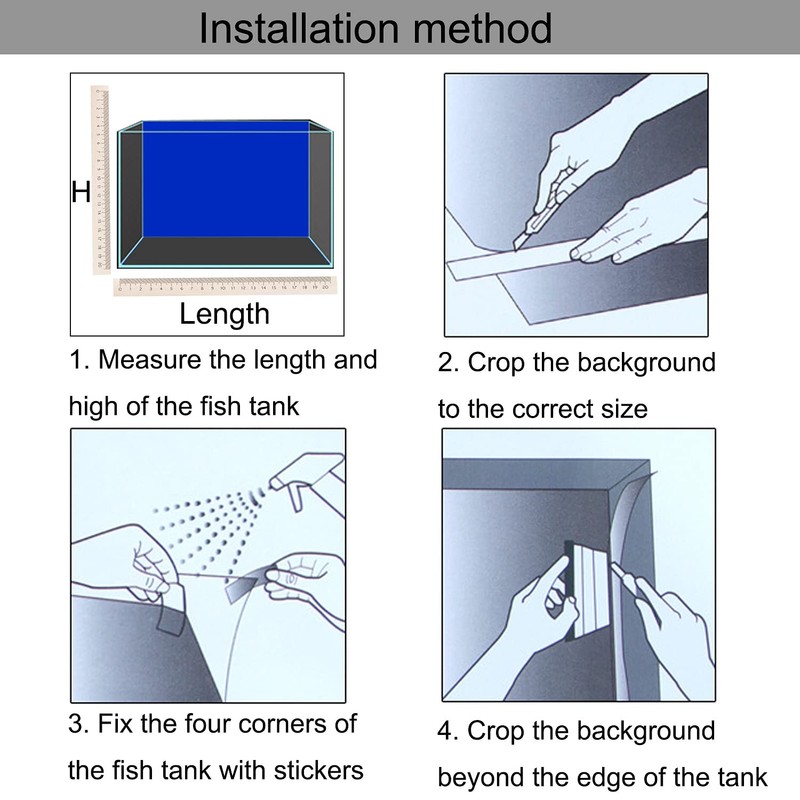 ELEBOX Fish Backgrounds Paper Double Sides 3D Stone & Trees