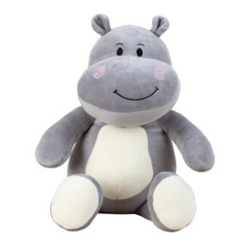 Lifestyle & More Baby Plush Toy Cuddly Toy Hippo Grey/White Made of Super Soft Spandex Plush Height 30 cm