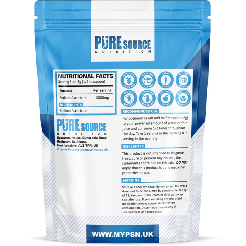 Pure Source Nutrion Ascorbic Acid 250g