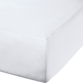 Erwin Müller Landshut Maco Satin Fitted Sheet Silky Soft Temperature Regulating with Elasticated Edging White Boil-Proof Size 140 x 200 cm