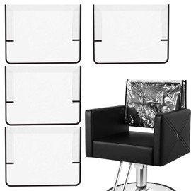 MIMWOW 4 Pcs Salon Chair Covers, Clear Plastic Protectors for Standard Chairs, Prevents Damage to Salon Spa Chairs, Black