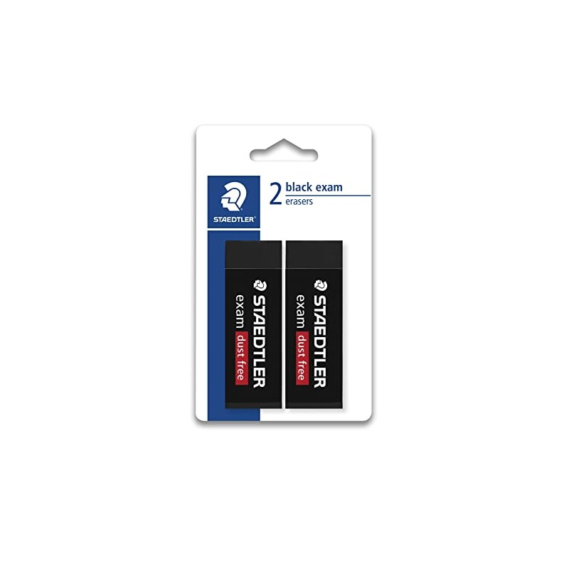 Staedtler Exam Dust-free Eraser, Black (Pack of 2)