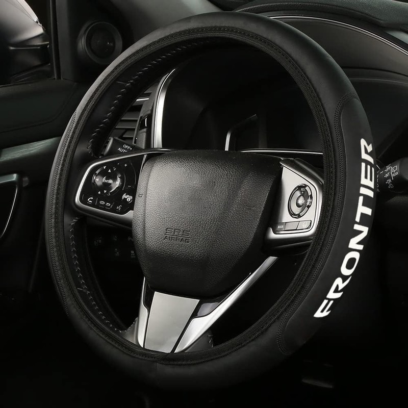 Leather Steering Wheel Cover Compatible with Frontier Universal Size (F)