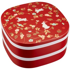 Mitani M15403 Yamanaka Lacquerware, Yamanaka Lacquerware, Heavy Box, Flower Alley, 7.0 Hors D'oeuvres with Tappa and Small Bowl, Vermilion