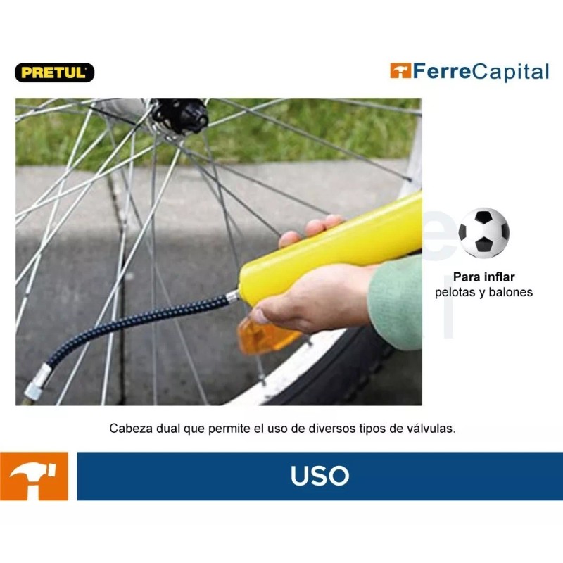 Pretul Bomba Manual Para Inflar Balones Pretul 21695 Color Amarillo