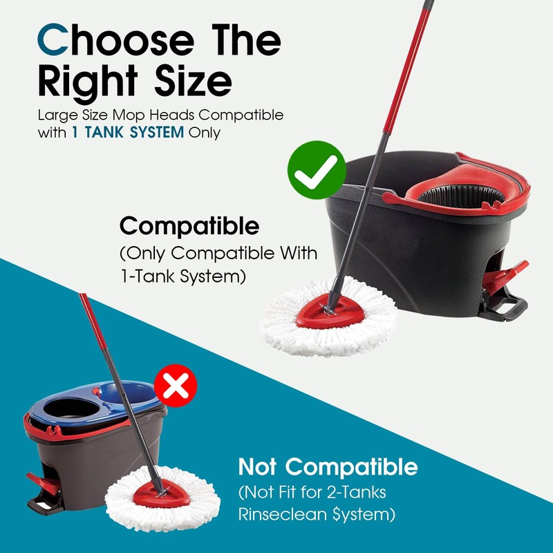 6 Pack Mop Head Replacement Compatible with Oceda Triangle Swivel