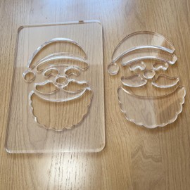Christmas Lantern Router Templates, Acrylic, 5.5 x 8 inches, Holiday Season Woodworking Stencils (Santa)