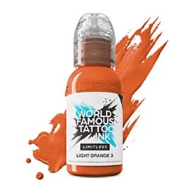 World Famous Tattoo Ink Limitless - Light Orange 3 - Professional Tattoo Ink & Tattoo Supplies - Skin-Safe Permanent Tattooing in Bold Shades - Vegan & Non-Toxic (1 oz)