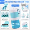 BonGu Beach Towel Set 180x80cm & 60x38cm Microfiber Travel Towels