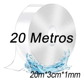 Naiwant 20m Cinta Nano Adhesiva De Doble Cara 20M x 3cm x 1mm Lavable Reutilizable Lavable A Prueba De Agua