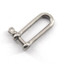 M10 Long D Ring Shackle 304 Stainless Steel Anchor Shackle With Screw Pin For Material Handling,Rigging Accessories,Connecting Chains and Ropes (Pack of 2)