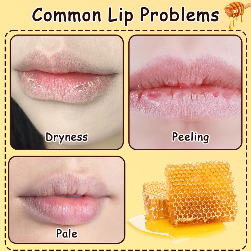 Bee Lip Balm Honey Pot,Moisturizing Honey Pot Overnight Lip Balm