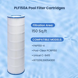 Dearfilter PLF150A Pool Filter Cartridges Replaces Pentair CC150, CCRP150, PAP150, Ultral-C4, PP-C4, PP-C4-M,Unicel C-9415, R173216, 59054300, Filbur FC-0687, 160317, 160355, 160352, 150 sq.ft, 1-Pack