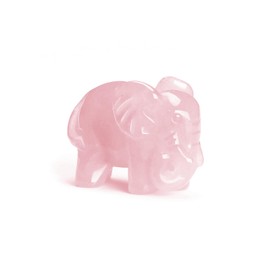 CrystalTears Rose Quartz Crystal Elephant Figuine Carved Healing Crystals Gemstone Elephant Statue Ornament for Home Desk Decor Good Luck Elephant Gifts for Women Men Christmas 1.6”