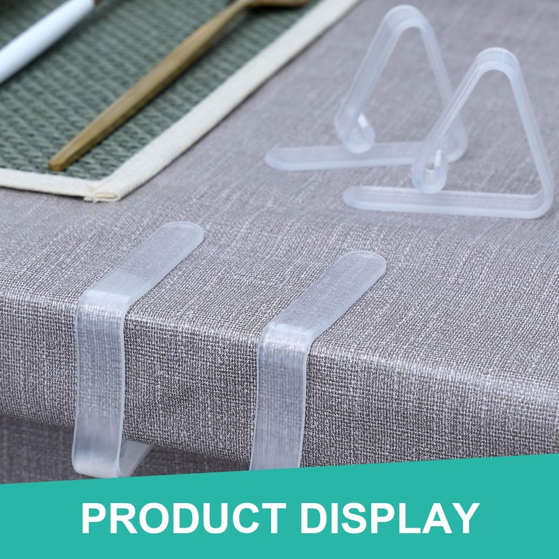 Xumann 12 Pcs Table Cloth Clip, 2 Size Clear Tablecloth