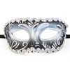 Griffin Trader Venetian Eye Mask Black & Silver Costume Prom