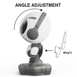 Mooyran Bee Robot Galaxy Light Projector - Aurora Northern Night Light Projector for Bedroom, Tiktok Space Projector Starry Nebula Lamp with Timer, Kids Room Decor for Christmas, Birthday (White)