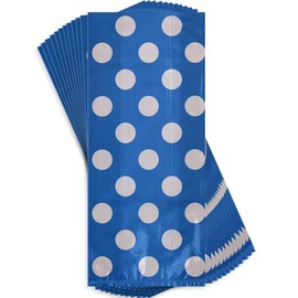 Unique Polka Dot Cellophane Bags, 11x5 Inch (Pack of 20), Powder Blue