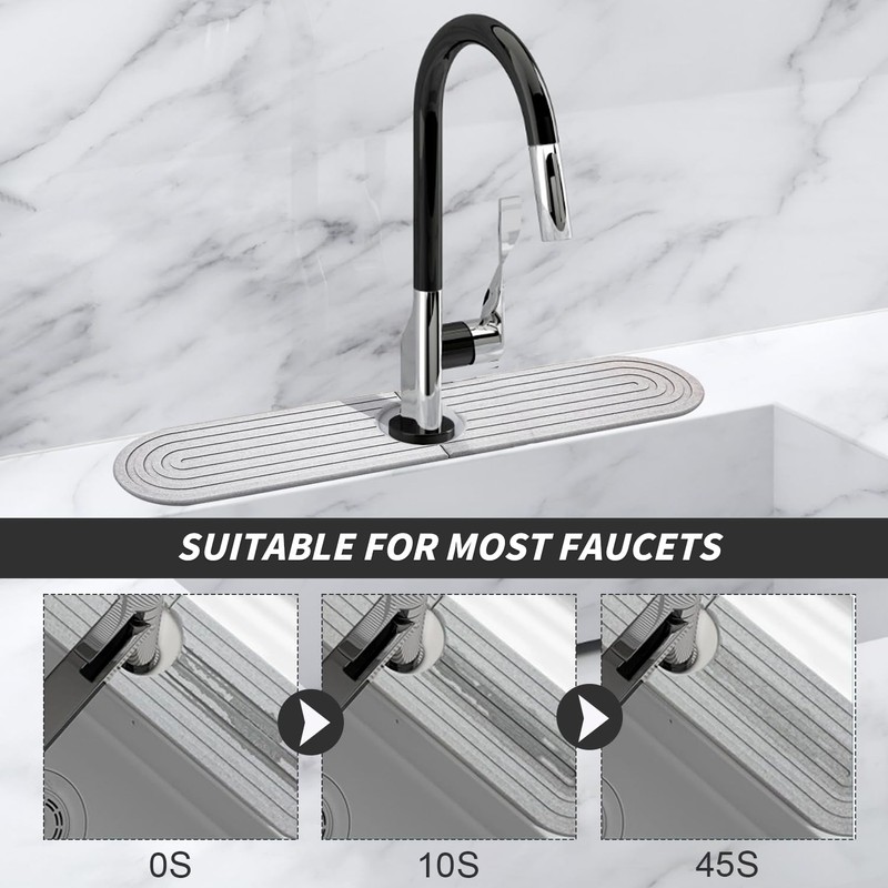 Tap Absorbent Mat, Dish Drying Mat Sink, Tap Sink Diatomaceous