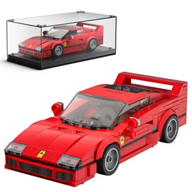 Mould King 27038 Technik Speed Champions Car Building Blocks F40 Racing Car Clamping Building Blocks Sports Car Construction Toy with Acrylic Display Case Model Cars for Collecting (338 Pieces)