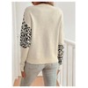 SOLY HUX Women's Vintage Leopard Print Sweater Long Sleeve Crewneck