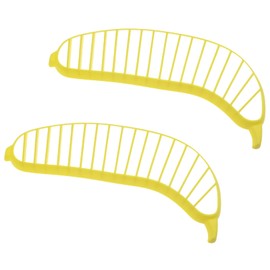 LBTODH 2 PCS Banana Slicer Cutter Plastic Practical Banana Slicer Yellow Banana Slicer Kitchen Gadget for Banana Slices
