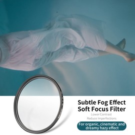 Walking Way White Mist Filter 77MM Soft Focus Filter Circular Diffusion Filter Dreamy Fog Effect Camera Lens Fliter for Video/Vlog/Portrait Photography(Light-Soft 1, 77MM)