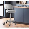 CoVibrant Lockable Stool with Back and Foot Rest Ergonomic Rolling