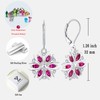 YL Snowflakes Earrings Sterling Silver Dangle Drop Earrings Created Ruby