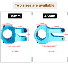 CYSKY MTB Stem 31.8 45mm Mountain Bike Stem Riser Handlebar Short Stem for Most Road Bike Stem, MTB Stem, BMX Stem, Bicycle Stem (45mm, Blue)
