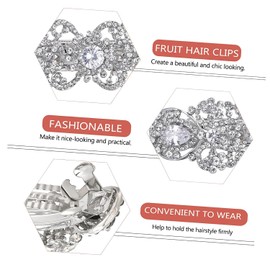 Vintage Austrian Hair Barrettes, Sparkly White Crystal Hair Clips French Design Bridal Rhinestone Hair Pins, Elegant Ponytail Holder, Hairgrip Hair Headwear Accessories for Women Girls