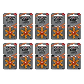 RAYOVAC EXTRA HEARING AID BATTERIES SIZE 13 NEW pack 60 pcs (Original Version)