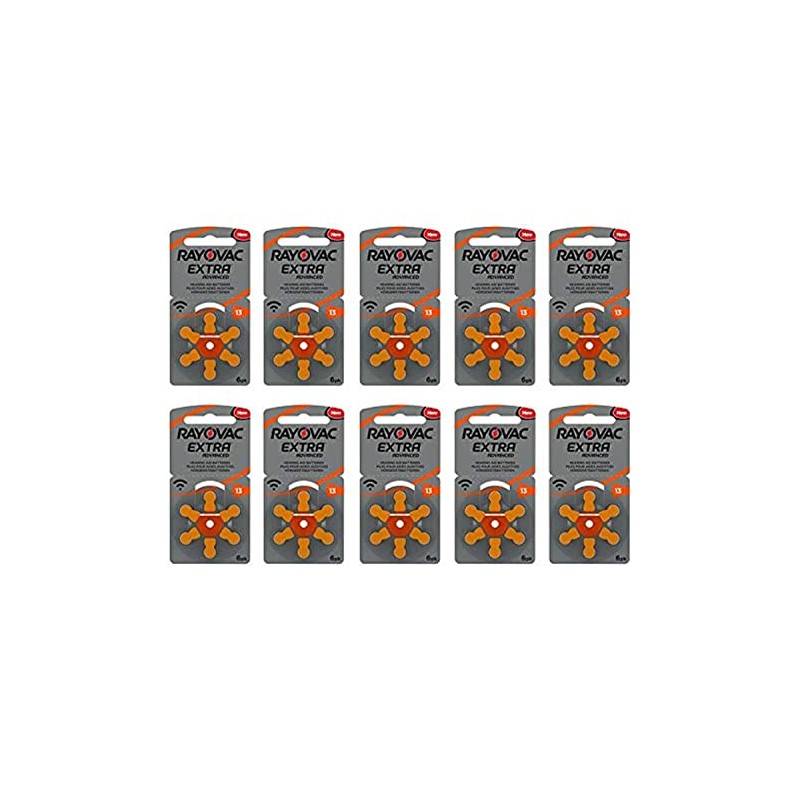 RAYOVAC EXTRA HEARING AID BATTERIES SIZE 13 NEW pack 60