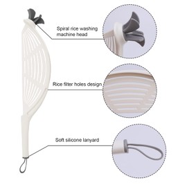 Kitchen Rice Strainer Water Filters Fruit Vegetable Pasta Colander Strainer Crescent Pot Strainer Pasta Drainer with Handle, for Rice,Soy Beans,Mung Beans,Various Beans,Kitchen Gadgets Tool