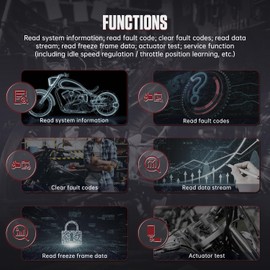 M3-C Motorcycle Diagnostic Motorcycle Code Reader Scanner Motorcycle Diagnostic Tool with Voltage Test Quick test for SU*ZUKI EU*ROV VESP*A OBDII