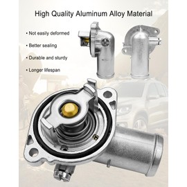 QAGGUM Aluminum Engine Coolant Thermostat Housing Assembly Fit for Chrysler Dodge Jeep VW Ram C/V ProMaster 1500 2500 3500 200 Town & Country Journey Cherokee Routan 2011-2021, Replace 902-3036
