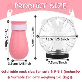 Cat Muzzle and Boots Set, Cat Transparent Muzzle Prevent from Cats Biting Chewing, Breathable Cat Adjustable Hood for Grooming, Adjustable Cat Anti-Scratch Foot Cover for Cats Bathing Nail Trimming