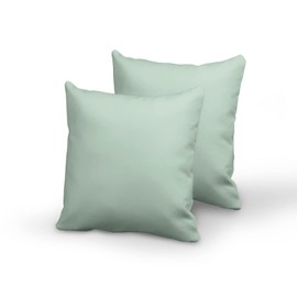 Pizuna Luxury Soft Satin Pillowcases, Pack of 2, 80 x 80 cm, Sea Foam, 400 Thread Count Cotton Square Pillowcases, 100% Long Stack Cotton Pillowcase