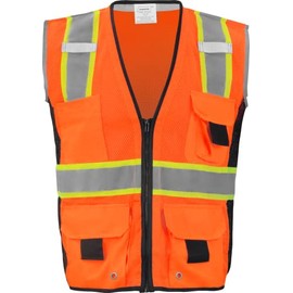 Ironwear 1245 Class 2 Safety Vest w/Zipper, Radio Tabs & Pocket Grommets