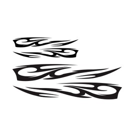 BLAJR General Purpose Car Sticker Sports Racing Flame Totem Sticker for Car Truck SUV Doors on Both Sides of The Hood Waterproof Decorative self-Adhesive Vinyl Decal Accessories(4pcs) 70.8" (Black)