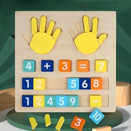 WYFCR Wooden Math Counting Toys for Kids,Toddler Number Addition Toys Educational Learning Game, Montessori Toys for Boys Girls 3 4 5 Year Old, Kids Educational Toys for Boys Girls