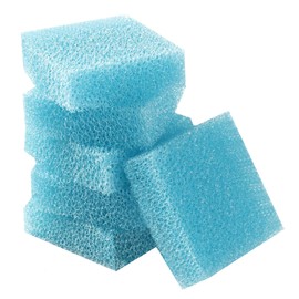 Aussio Aquarium Glass Cleaning Sponge 6-Pack (3.25 x 3.25 x 1 in), Non-Scratch Aquarium Cleaner for Fish & Turtle Tanks, Reusable Blue Cleaning Sponge - Blue