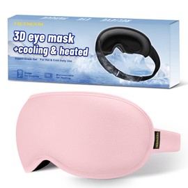 Cooling Gel 3D Ice Eye Mask for Sleep - Weighted & Cold Eye Compress, Blackout Sleep Mask, Reusable Cooling Eye Cover for Dry Eye, Puffiness, and Dark Circles, Eyelash Friendly（Pink）