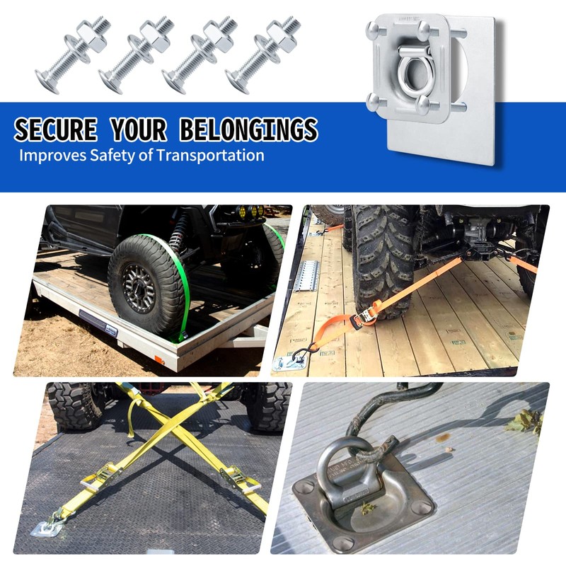 SPARKWHIZ Recessed D Ring Tie Down Anchor Kit, Trailer Tie