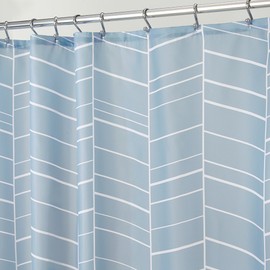iDesign Kylie Soft Fabric Shower Curtain - 72" x 72", Slate Blue